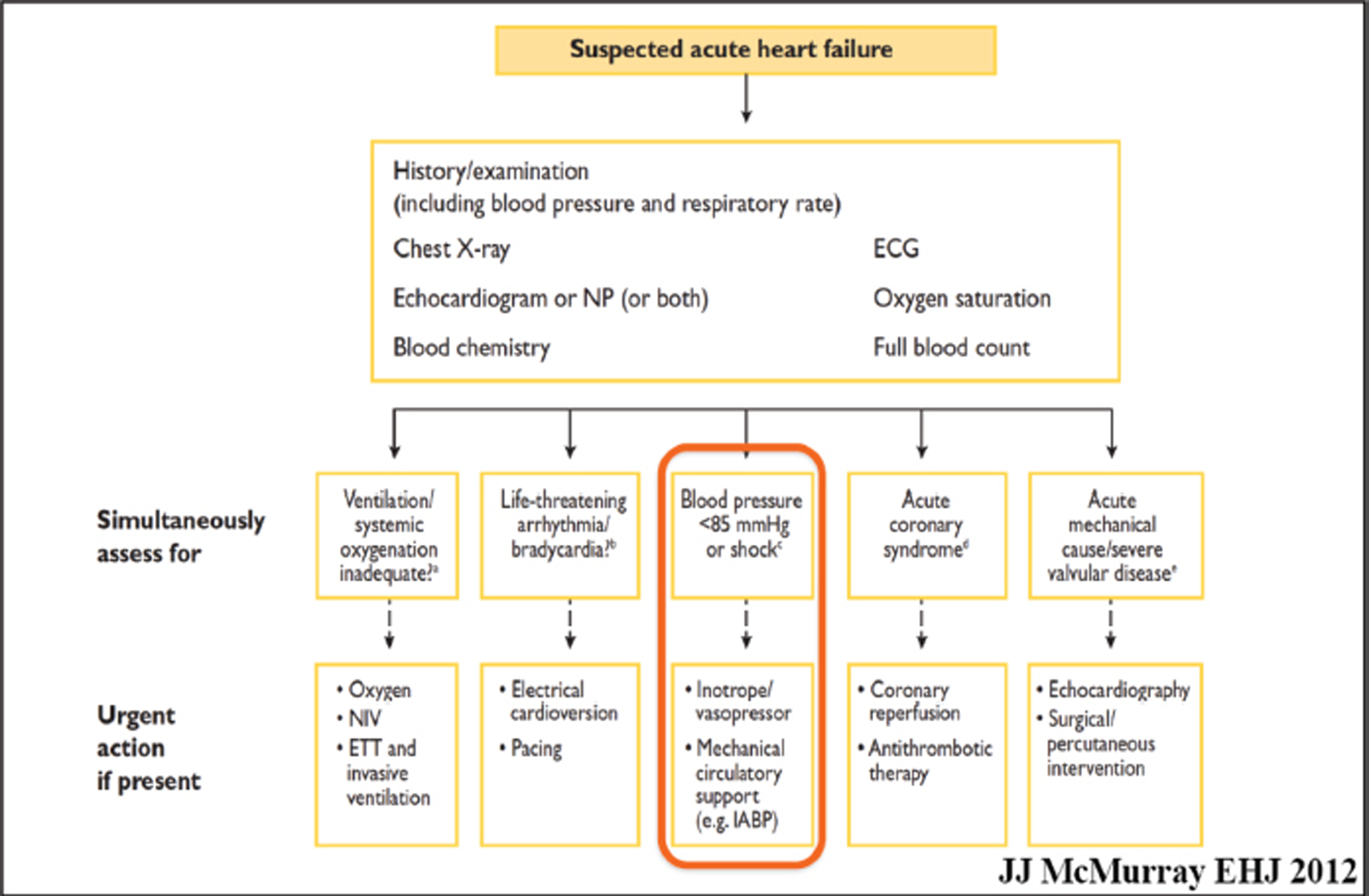 Acute heart failure (AHF)—What do the new guidelines say? The guidelines in 2012 itself suggested use of mechanical support below 85 mm Hg, when the mean arterial pressure (MAP) fell in a patient with AHF.